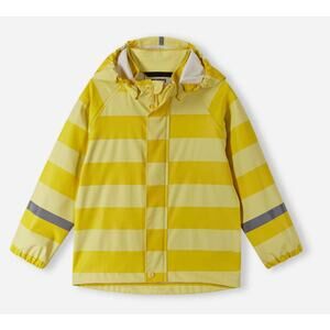 NWT Kids Reima Yellow Stripe Vesi Raincoat Coat Jacket Size 3T Light Banana